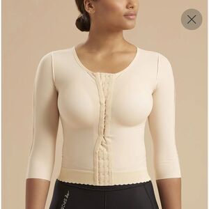 Marena Recovery Post Surgical Compression Beige Vest 3/4 Length Sleeve sz L